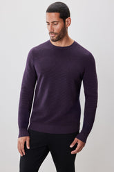 Chandail à manches longues col rond pour homme par Robert Barakett | Enrique RB52270 Violet | Boutique Vvög, vêtements mode pour homme et femme