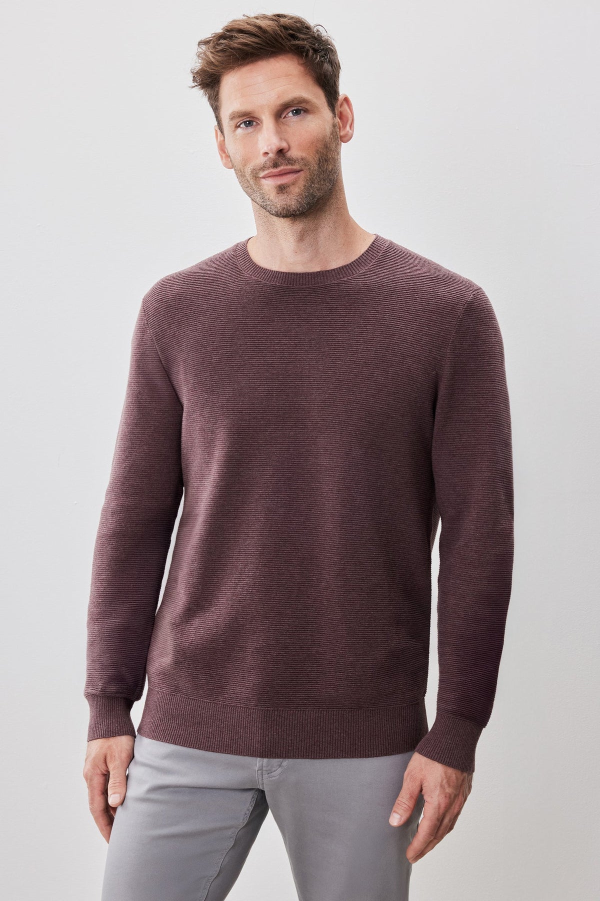 Chandail à manches longues col rond pour homme par Robert Barakett | Enrique RB52270 Rouge | Boutique Vvög, vêtements mode pour homme et femme