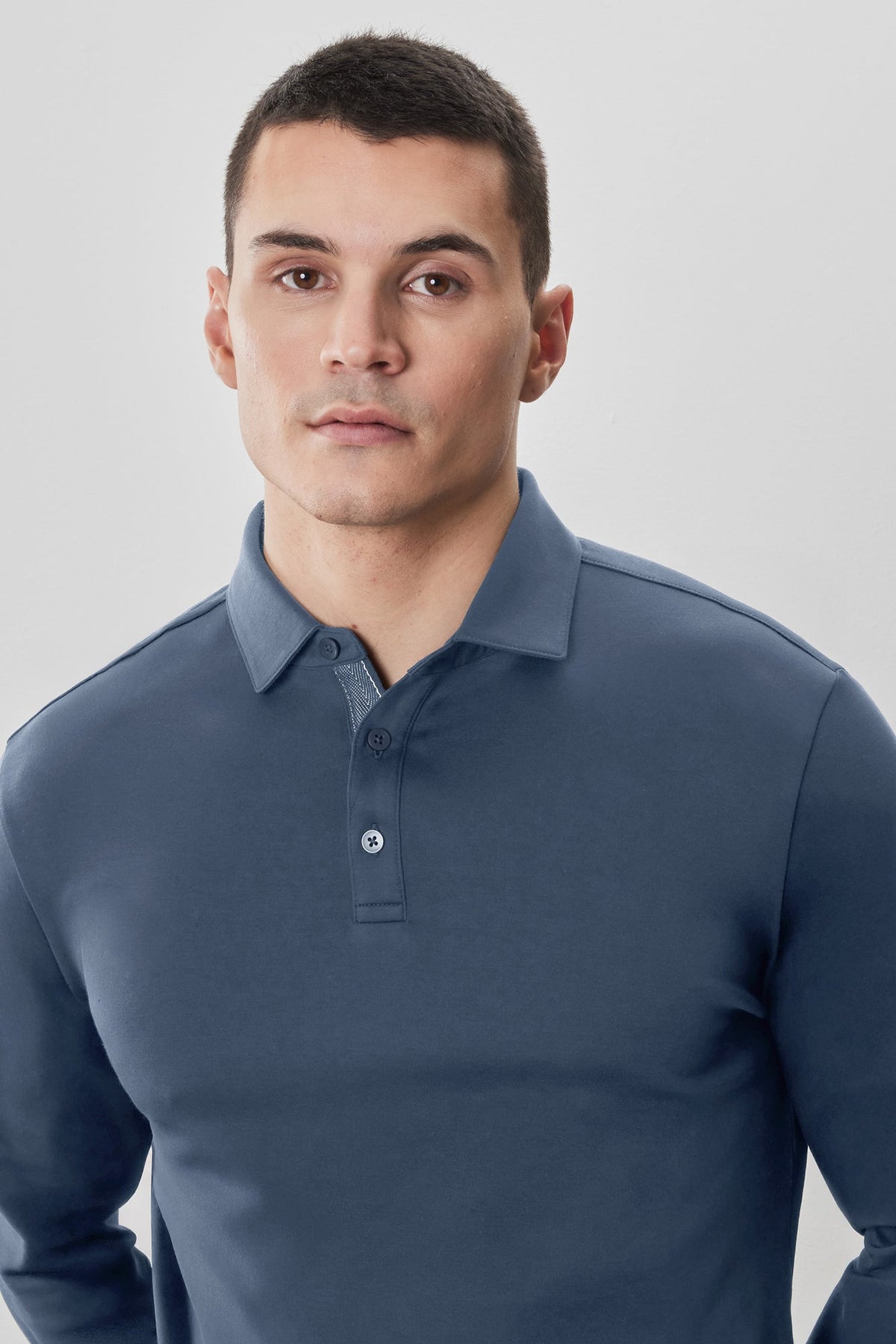Polo à manches longues en chevrons pour homme par Robert Barakett | Georgia RB52559 Vague Océan | Boutique Vvög, vêtements mode pour homme et femme