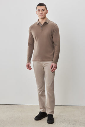 Polo à manches longues en chevrons pour homme par Robert Barakett | Georgia RB52559 Poterie | Boutique Vvög, vêtements mode pour homme et femme