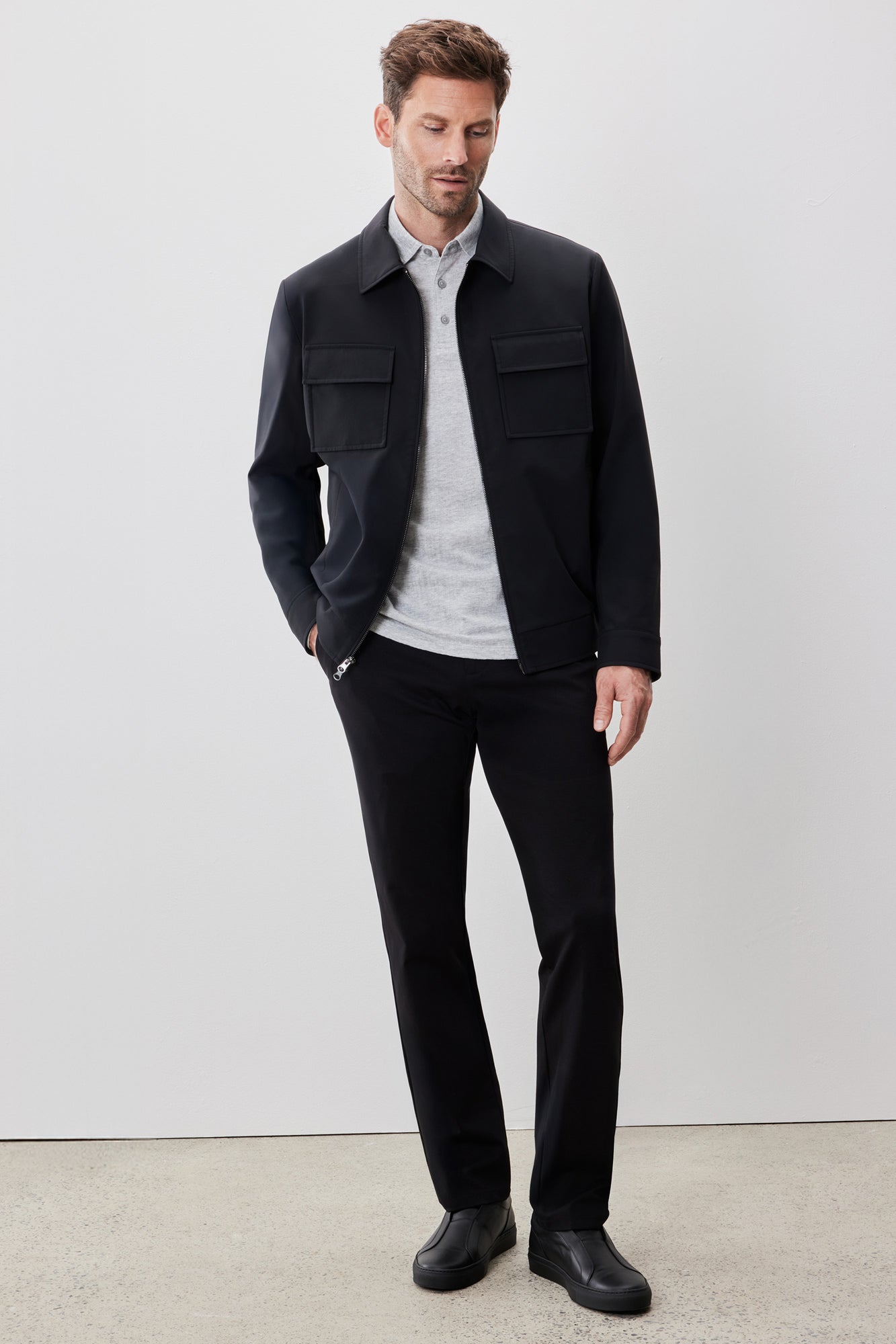 Veste pour homme par Robert Barakett | Jerry RB52597 Noir | Boutique Vvög, vêtements mode pour homme et femme