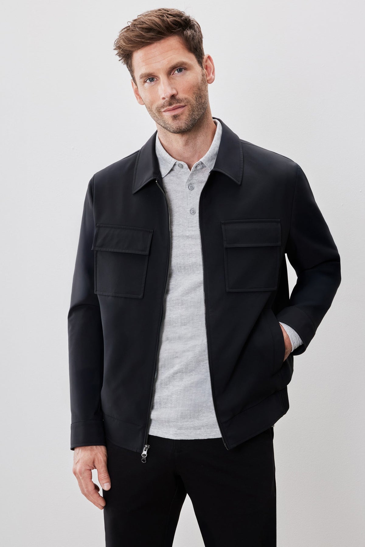 Veste pour homme par Robert Barakett | Jerry RB52597 Noir | Boutique Vvög, vêtements mode pour homme et femme