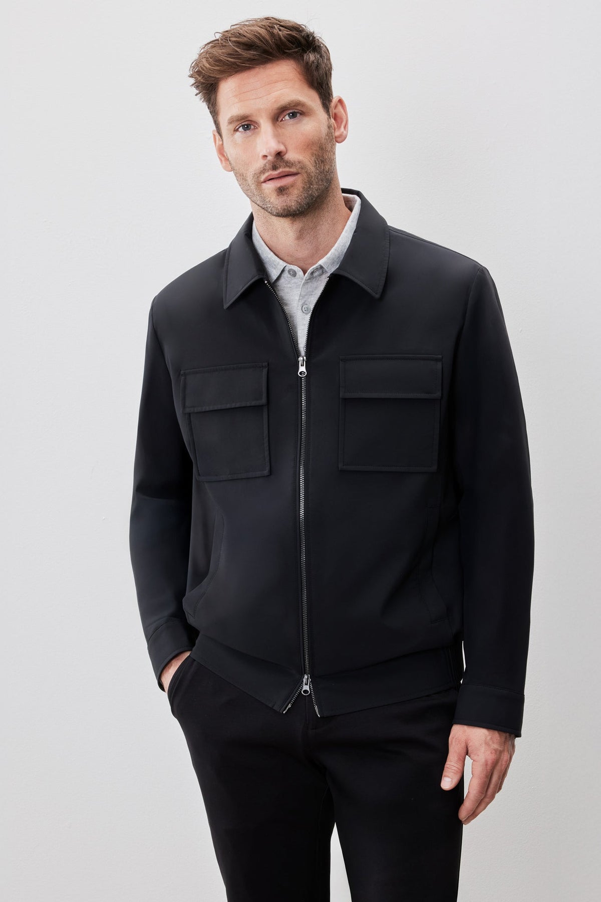Veste pour homme par Robert Barakett | Jerry RB52597 Noir | Boutique Vvög, vêtements mode pour homme et femme