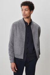 Veste à col baseball pour homme par Robert Barakett | Jake RB52599 Gris Clair | Boutique Vvög, vêtements mode pour homme et femme