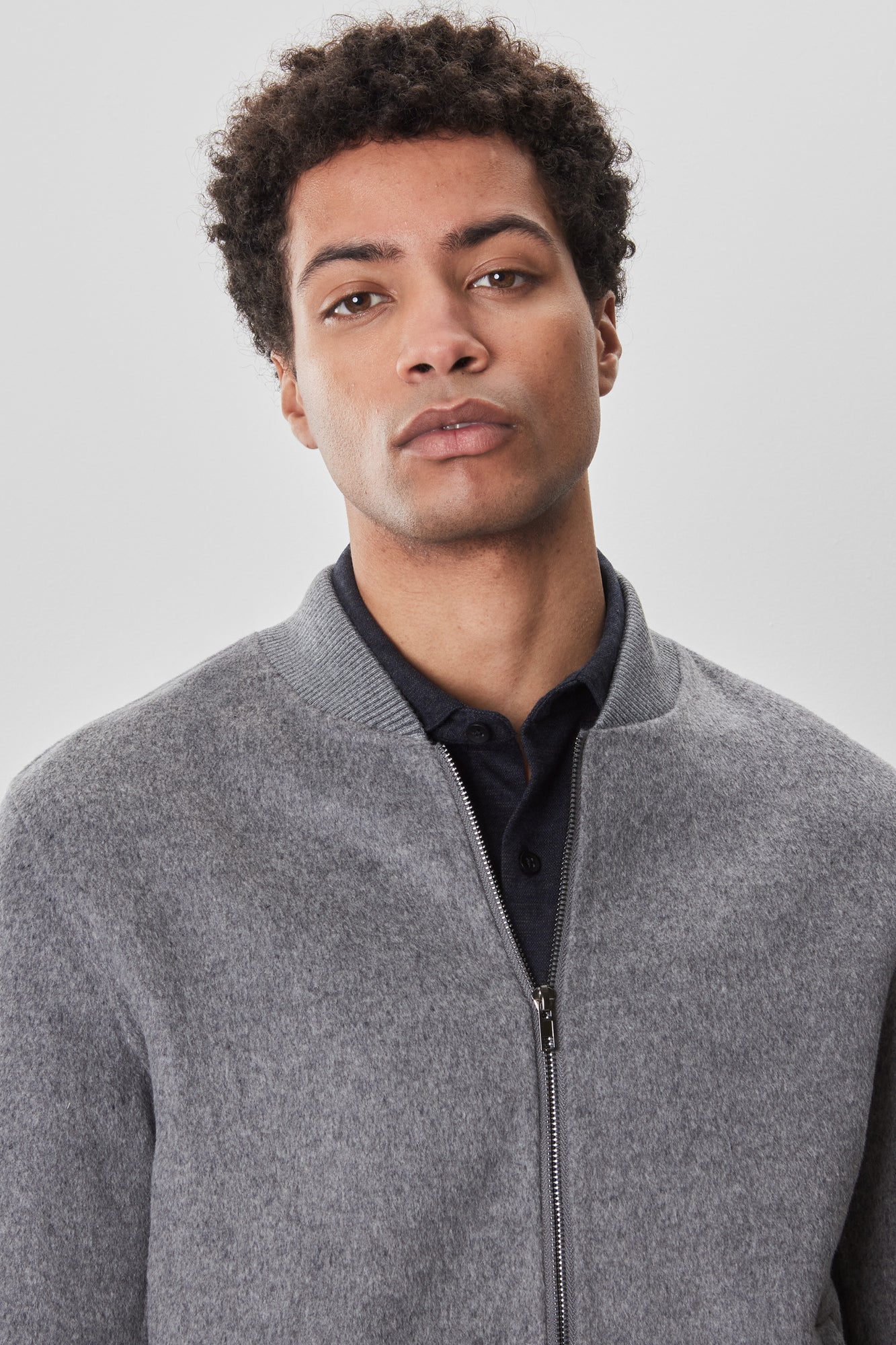 Veste à col baseball pour homme par Robert Barakett | Jake RB52599 Gris Clair | Boutique Vvög, vêtements mode pour homme et femme