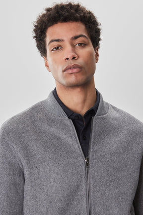 Veste à col baseball pour homme par Robert Barakett | Jake RB52599 Gris Clair | Boutique Vvög, vêtements mode pour homme et femme