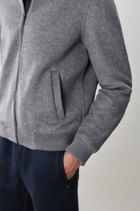 Veste à col baseball pour homme par Robert Barakett | Jake RB52599 Gris Clair | Boutique Vvög, vêtements mode pour homme et femme
