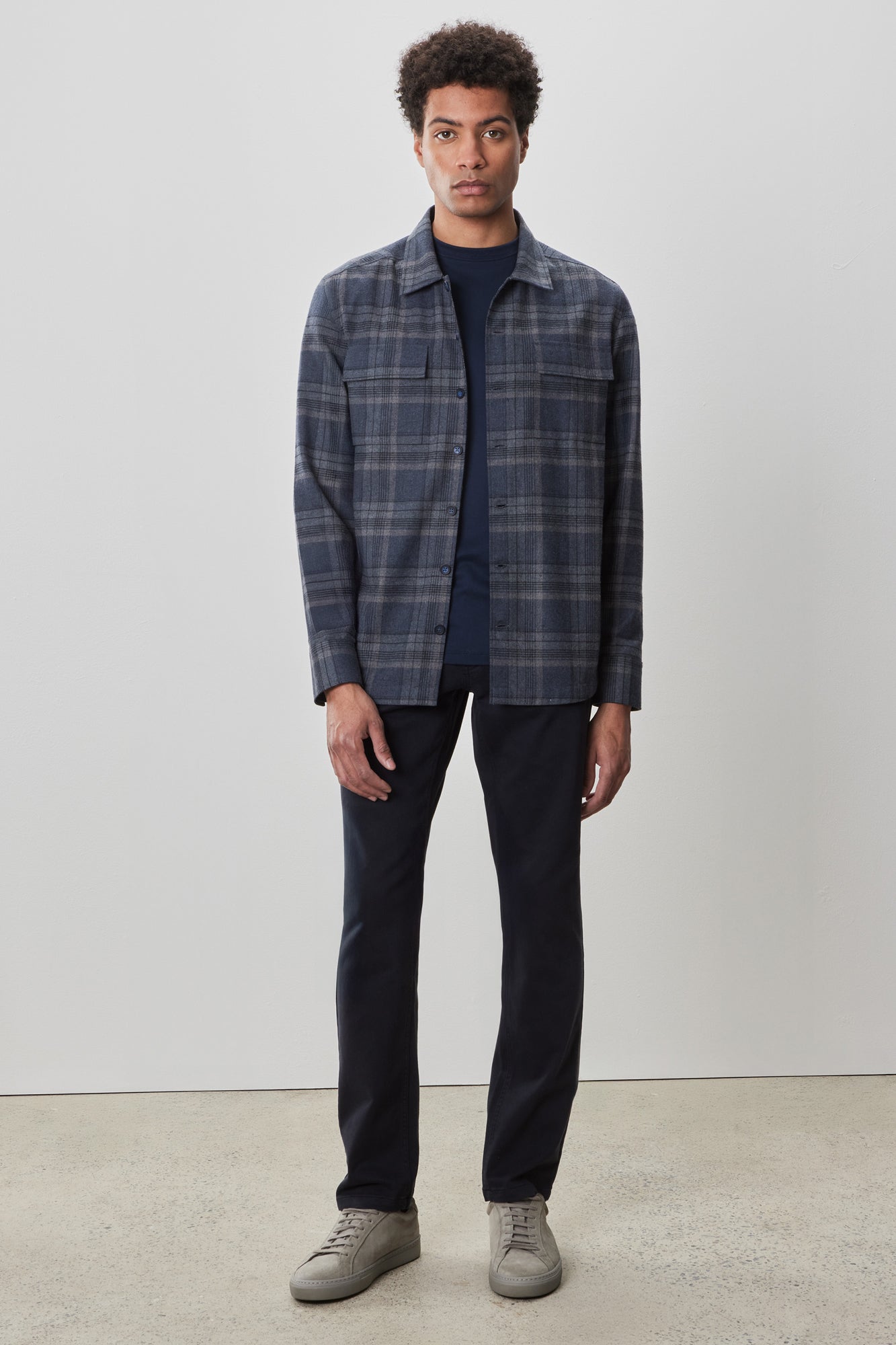 Surchemise tissée à manches longues pour homme par Robert Barakett | Dax RB52605 Bleu | Boutique Vvög, vêtements mode pour homme et femme