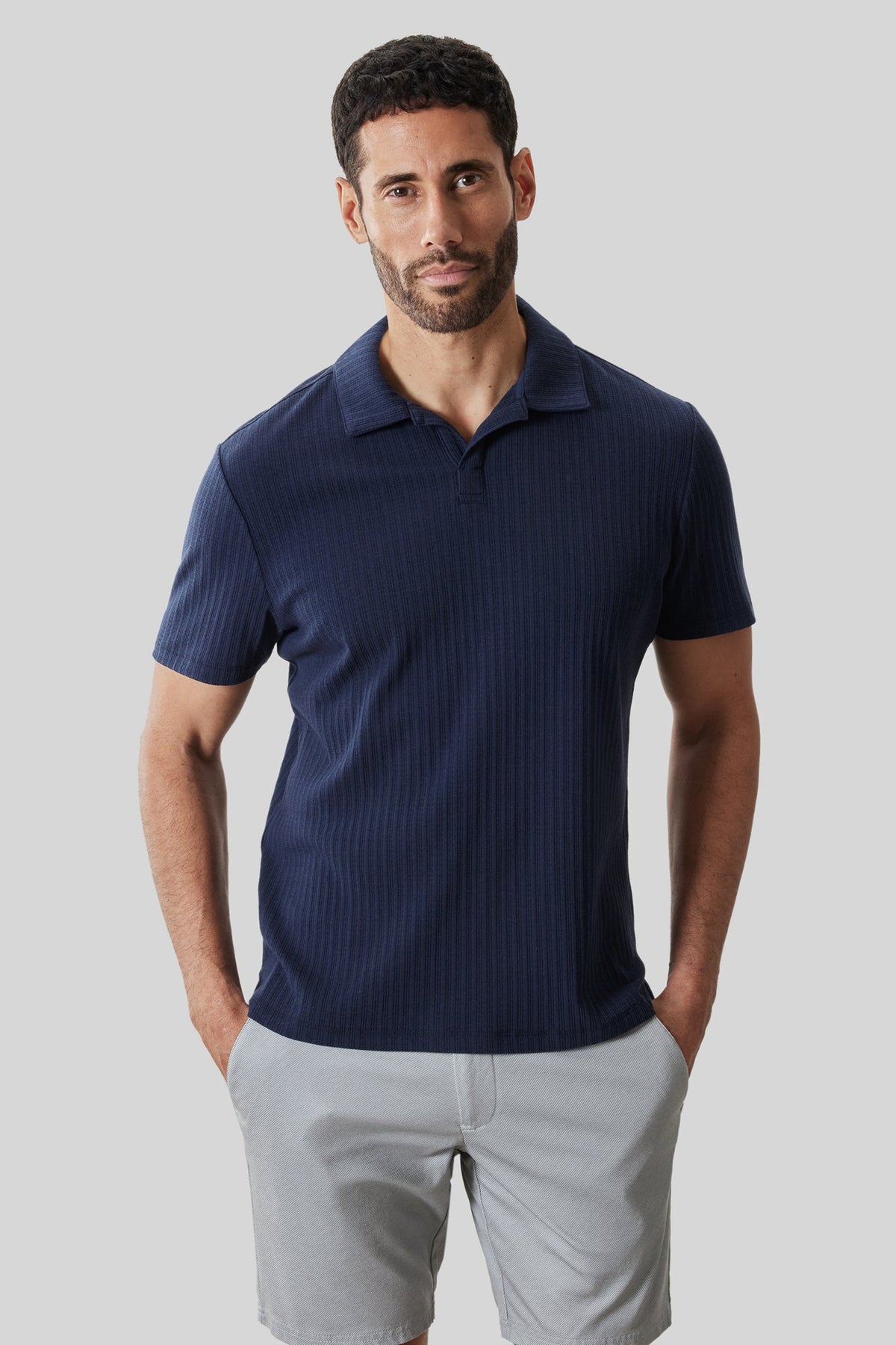 Polo col ouvert pour homme par Robert Barakett | RB61033 Luca Marine | Boutique Vvög, vêtements mode pour homme et femme