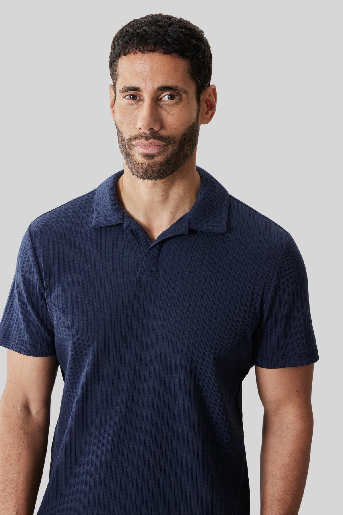 Polo col ouvert pour homme par Robert Barakett | RB61033 Luca Marine | Boutique Vvög, vêtements mode pour homme et femme