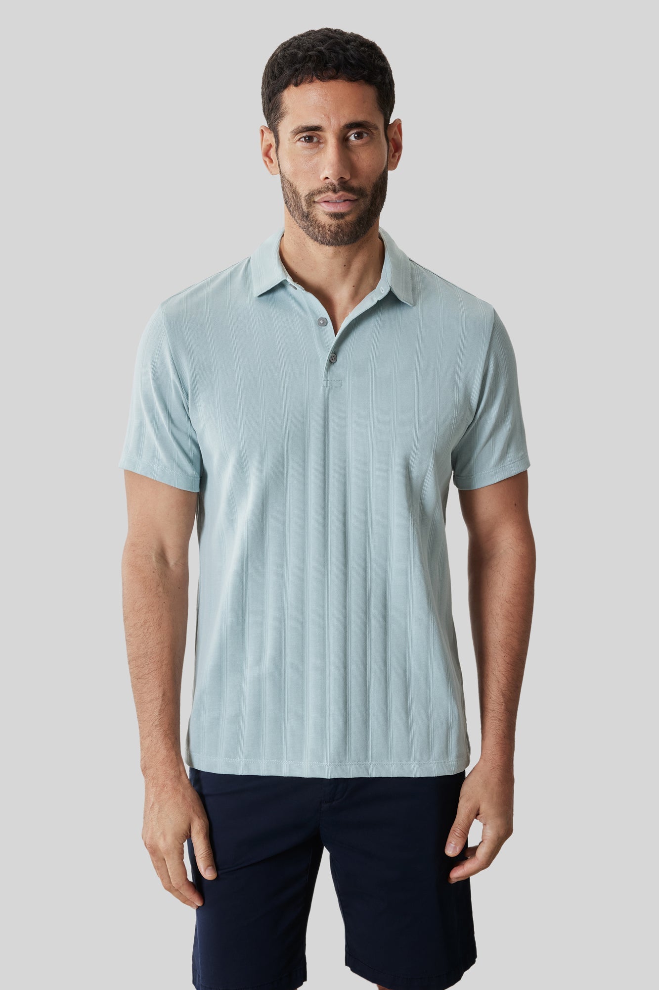 Polo pour homme par Robert Barakett | RB61050 Caspian Sarcelle Poussiéreuse | Boutique Vvög, vêtements mode pour homme et femme