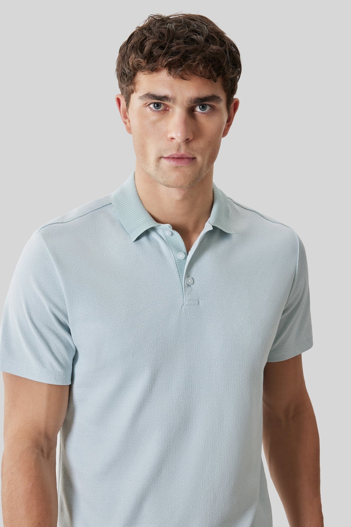 Polo col côtelé pour homme par Robert Barakett | RB61065 Matias Brume Aqua | Boutique Vvög, vêtements mode pour homme et femme