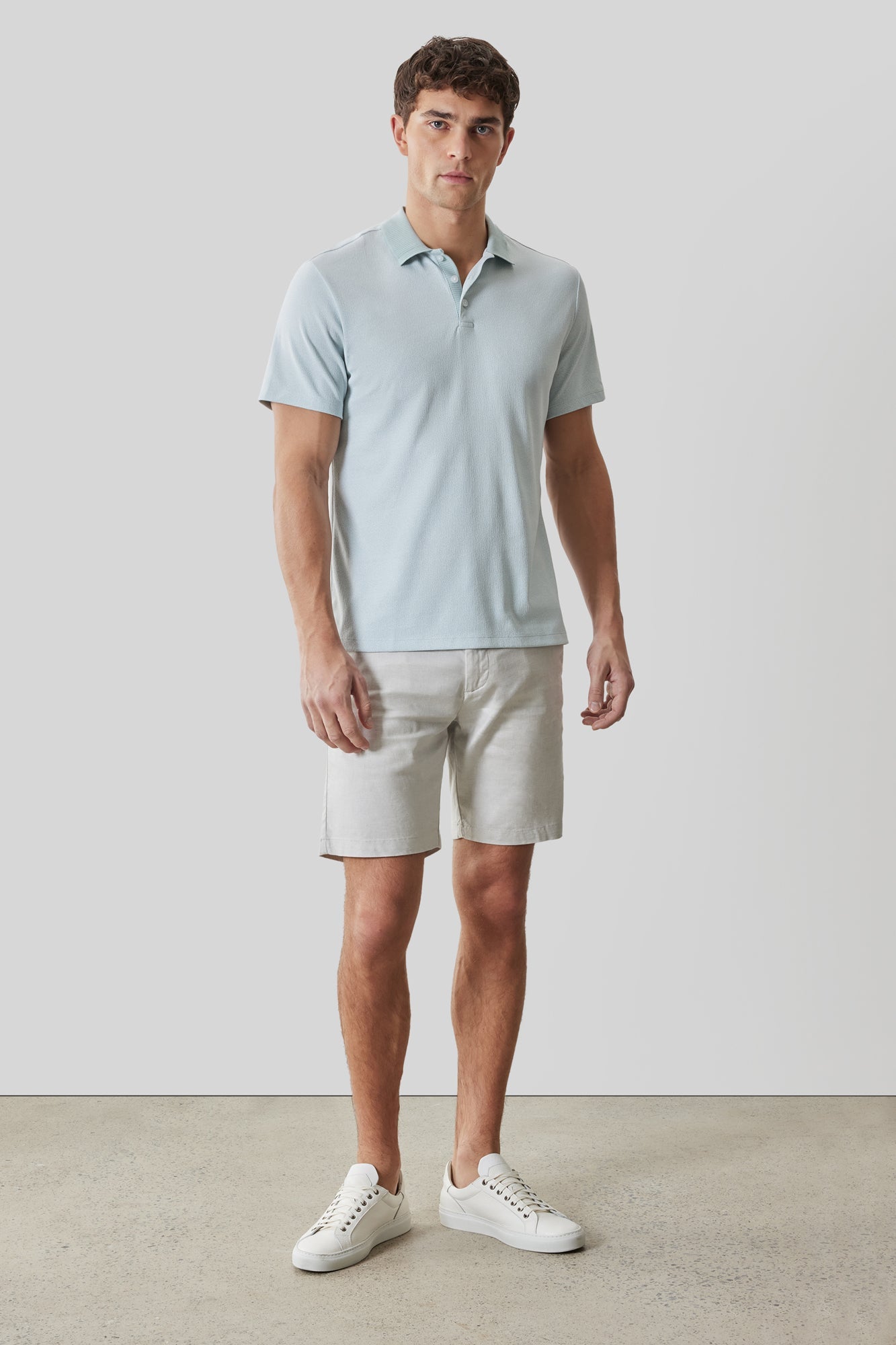 Polo col côtelé pour homme par Robert Barakett | RB61065 Matias Brume Aqua | Boutique Vvög, vêtements mode pour homme et femme