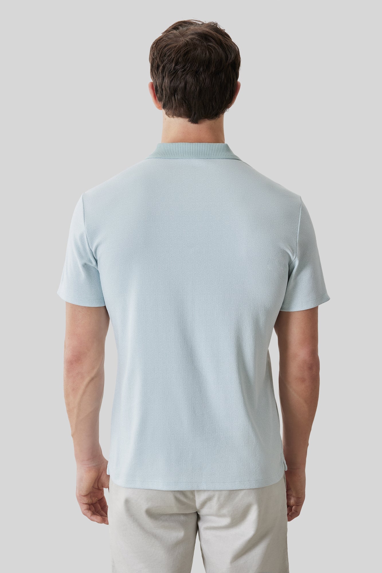 Polo col côtelé pour homme par Robert Barakett | RB61065 Matias Brume Aqua | Boutique Vvög, vêtements mode pour homme et femme