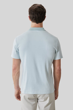 Polo col côtelé pour homme par Robert Barakett | RB61065 Matias Brume Aqua | Boutique Vvög, vêtements mode pour homme et femme