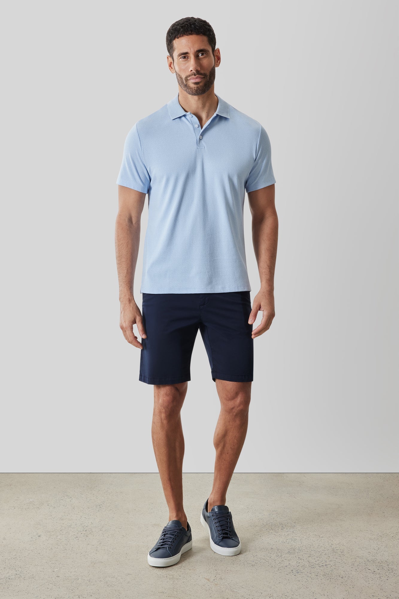 Polo col côtelé pour homme par Robert Barakett | RB61065 Matias Bleu Pâle | Boutique Vvög, vêtements mode pour homme et femme