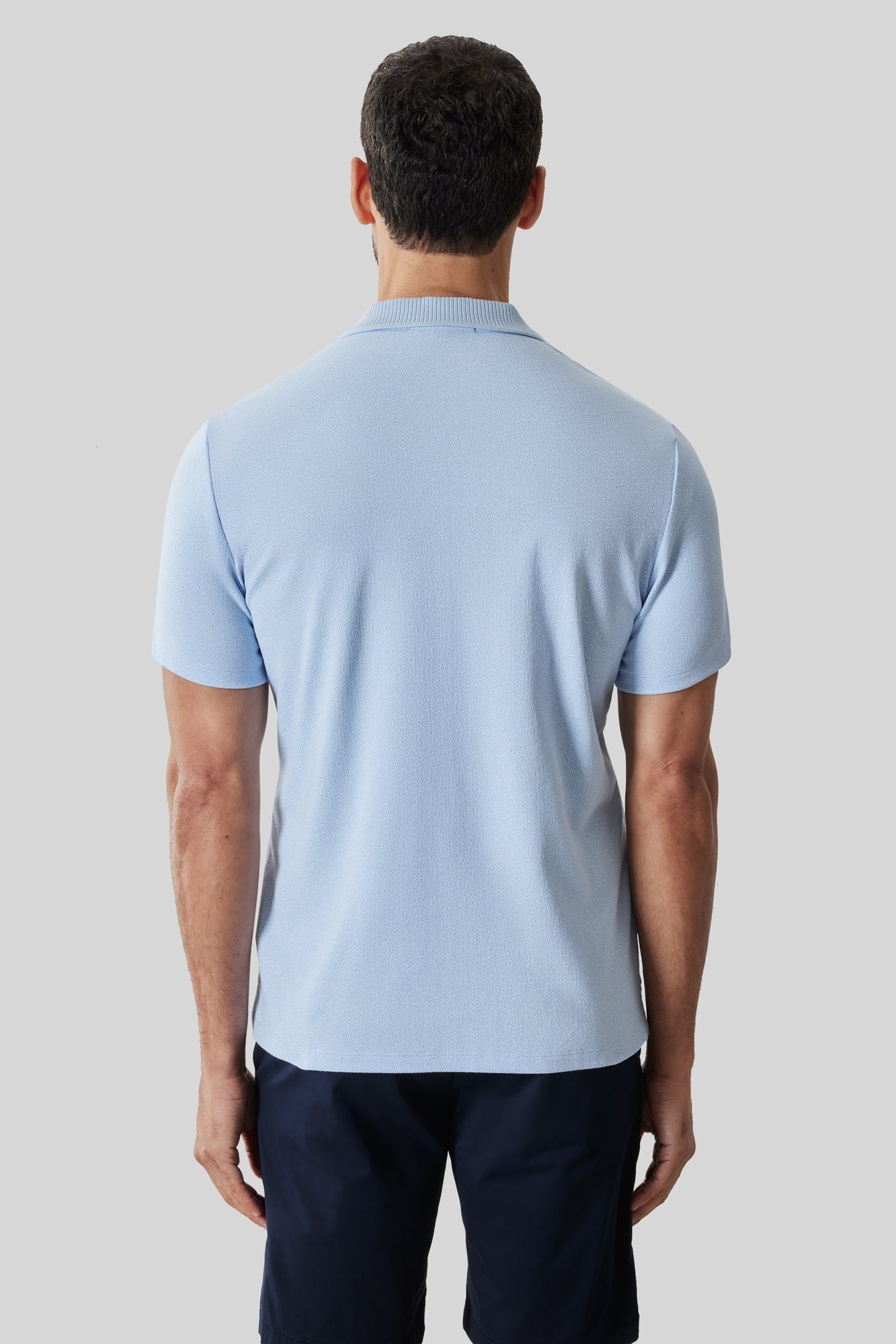 Polo col côtelé pour homme par Robert Barakett | RB61065 Matias Bleu Pâle | Boutique Vvög, vêtements mode pour homme et femme
