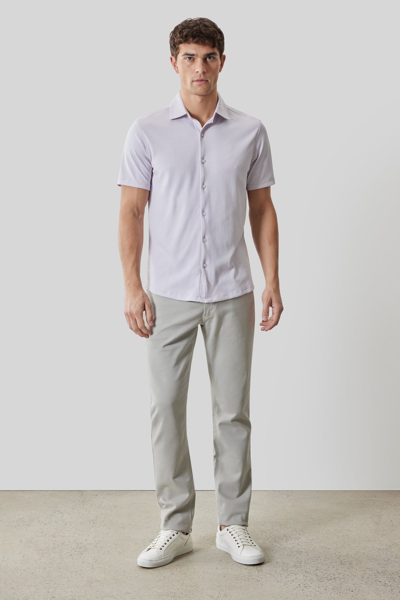 Chemise en Knit pour homme par Robert Barakett | RB61068 Sterling Lavande | Boutique Vvög, vêtements mode pour homme et femme