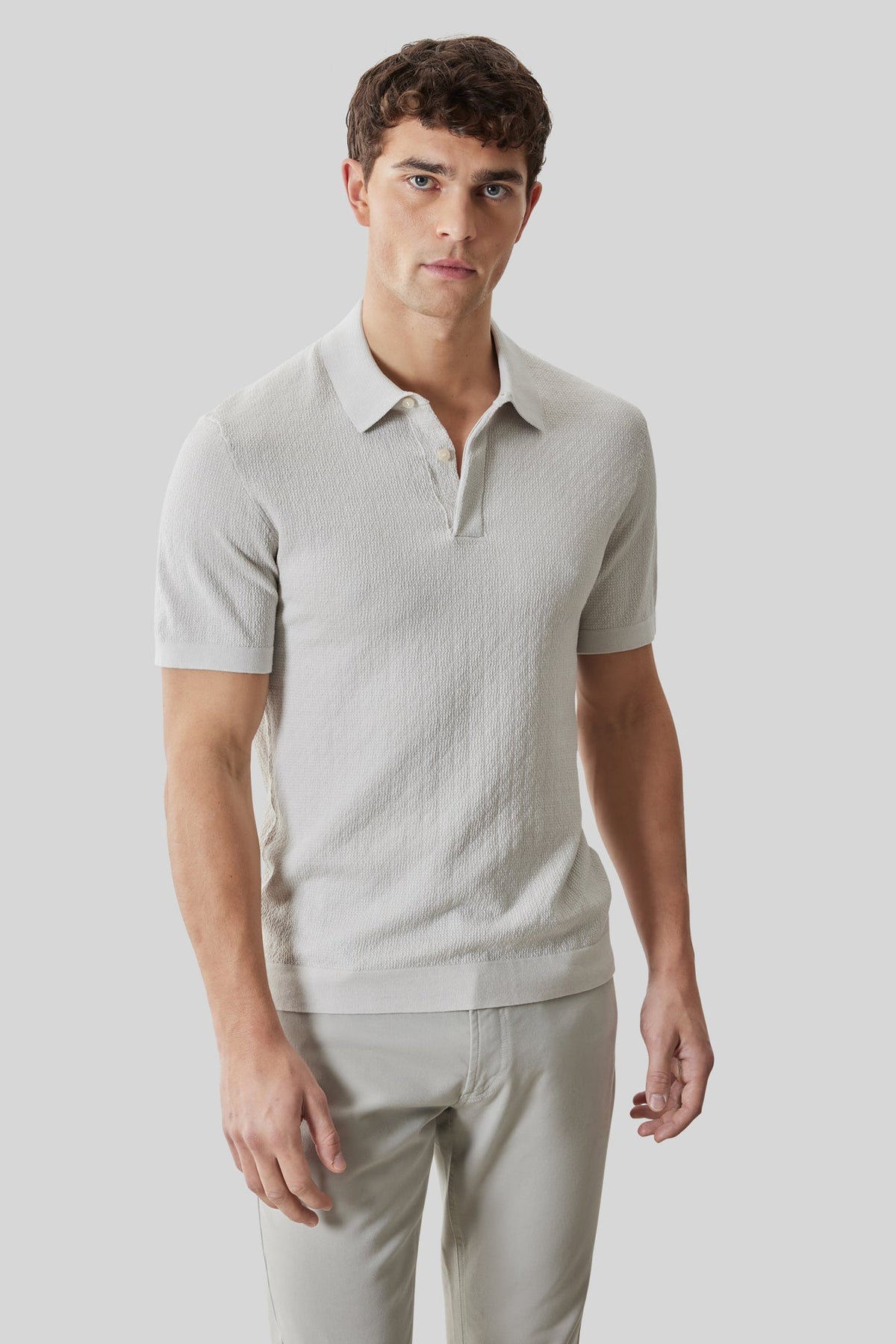 Polo avec patte pour homme par Robert Barakett | RB61092 Halric Cygne | Boutique Vvög, vêtements mode pour homme et femme