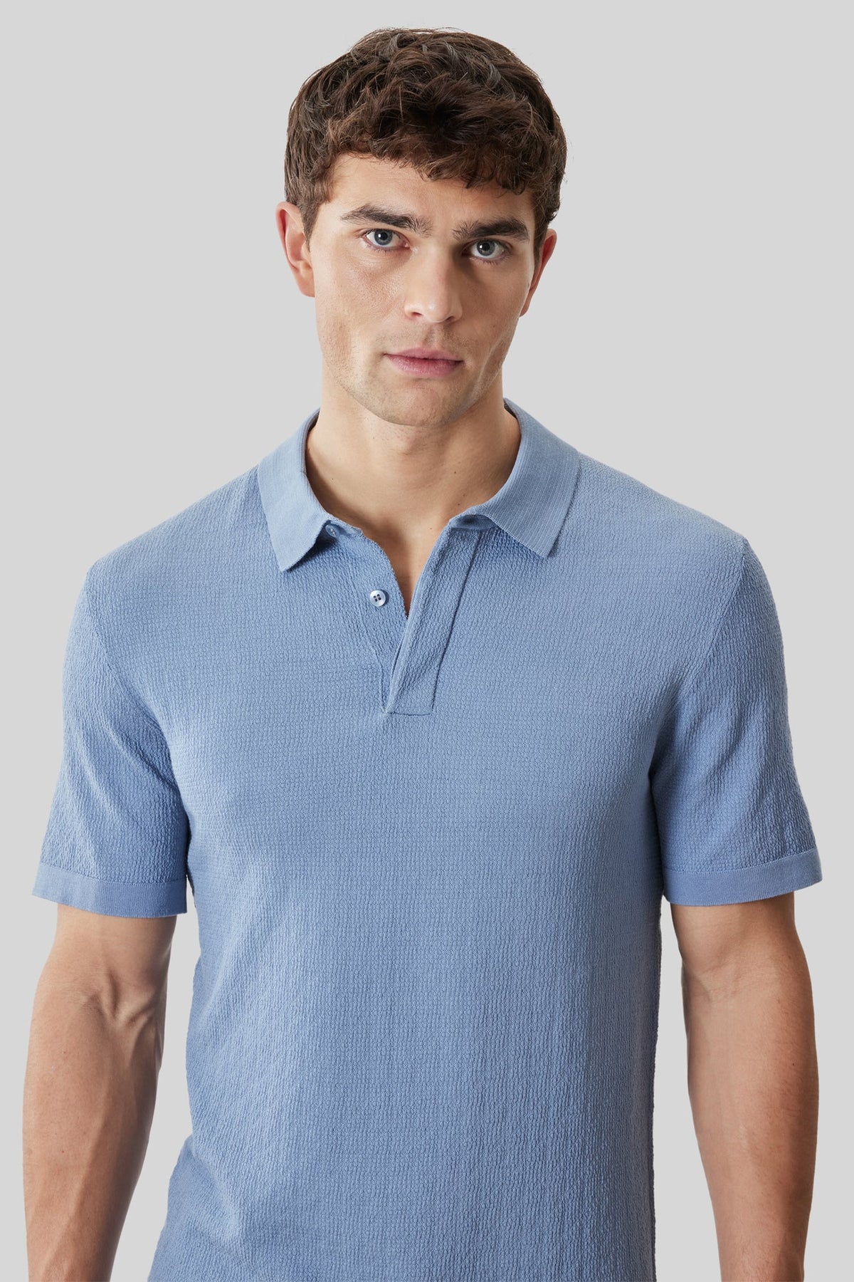 Polo avec patte pour homme par Robert Barakett | RB61092 Halric Bleu Délavé | Boutique Vvög, vêtements mode pour homme et femme