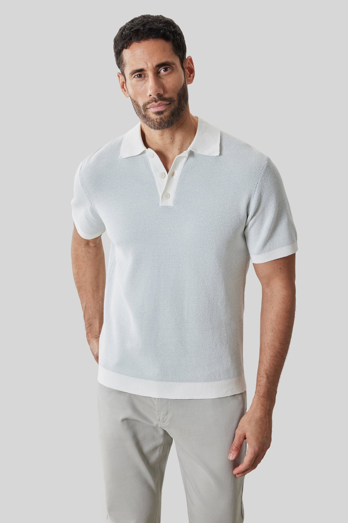 Polo pour homme par Robert Barakett | RB61097 Ronric Sarcelle Poussiéreuse | Boutique Vvög, vêtements mode pour homme et femme