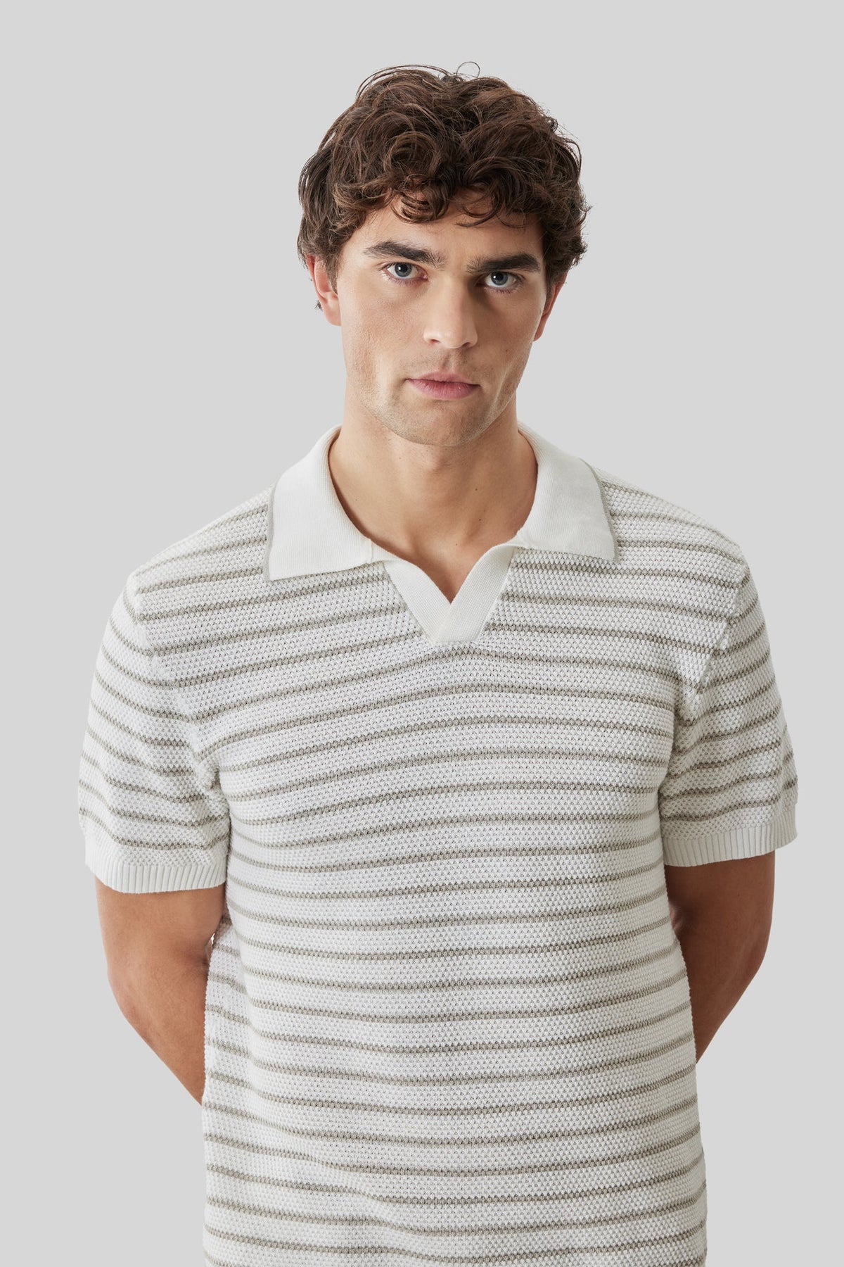 Polo col ouvert pour homme par Robert Barakett | RB61103 Stellan Blanc | Boutique Vvög, vêtements mode pour homme et femme