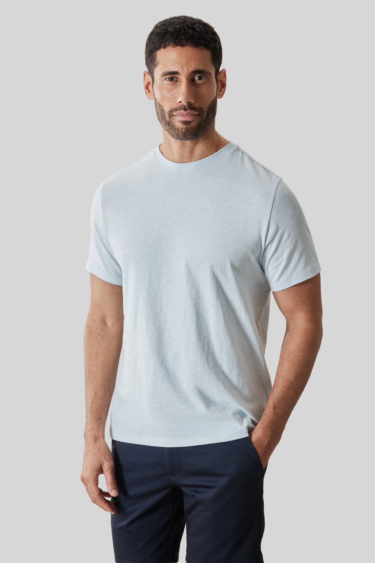 T-Shirt slub pour homme par Robert Barakett | RB61127 Brightwood Brume Bleue | Boutique Vvög, vêtements mode pour homme et femme