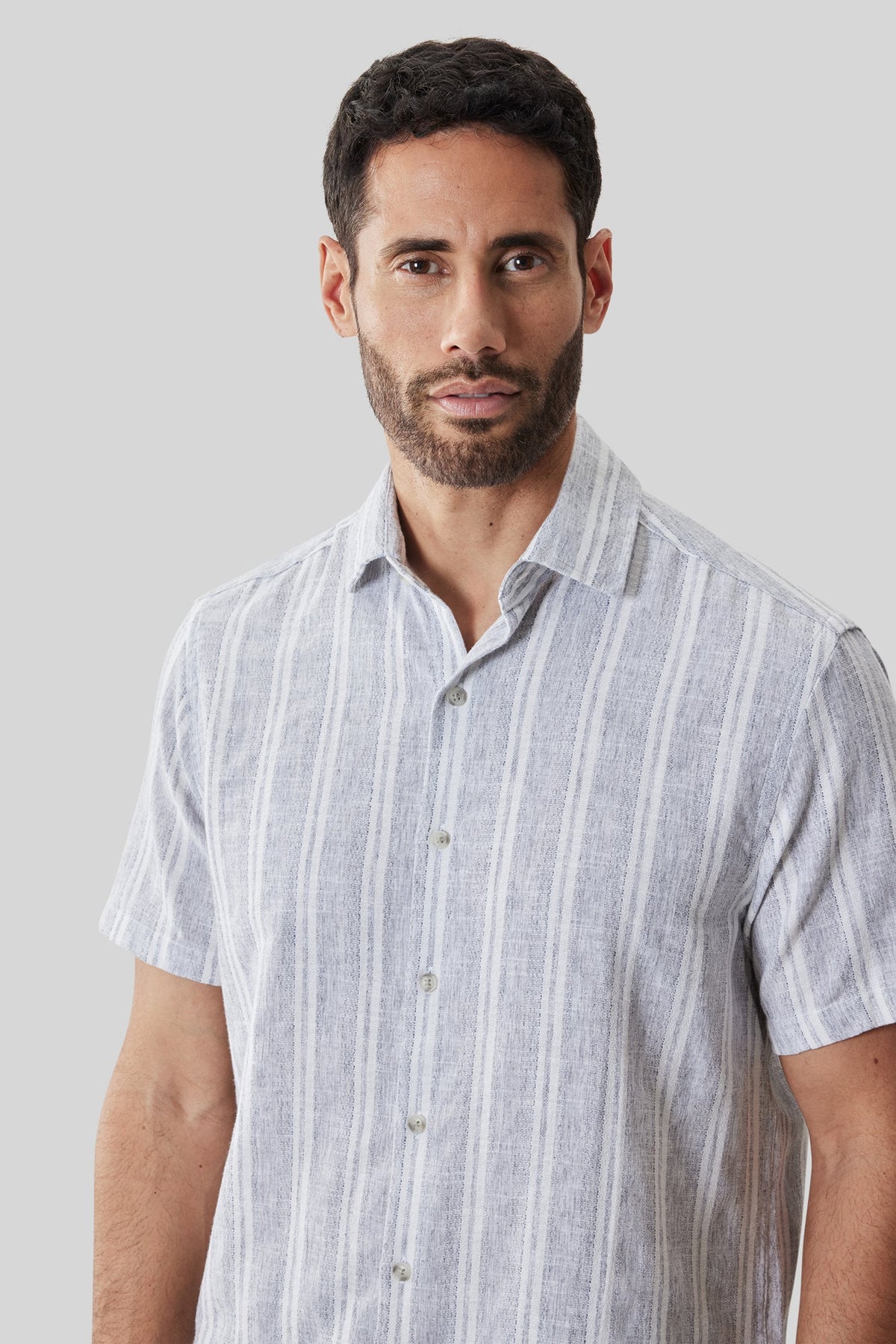 Chemise tissée pour homme par Robert Barakett | RB61150 Daiki Bleu Poudré | Boutique Vvög, vêtements mode pour homme et femme