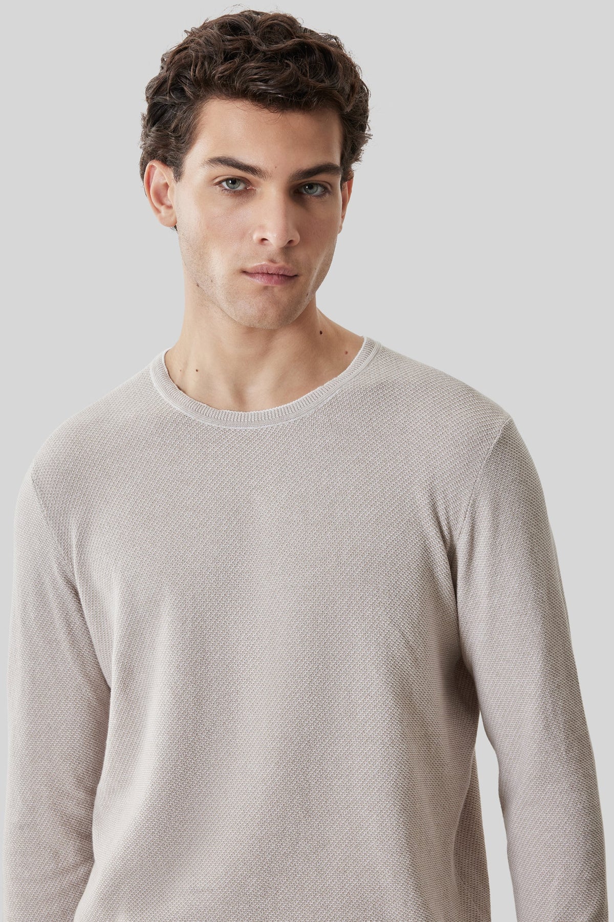 Chandail M.L. col rond pour homme par Robert Barakett | RB61154 Kaede Sable | Boutique Vvög, vêtements mode pour homme et femme