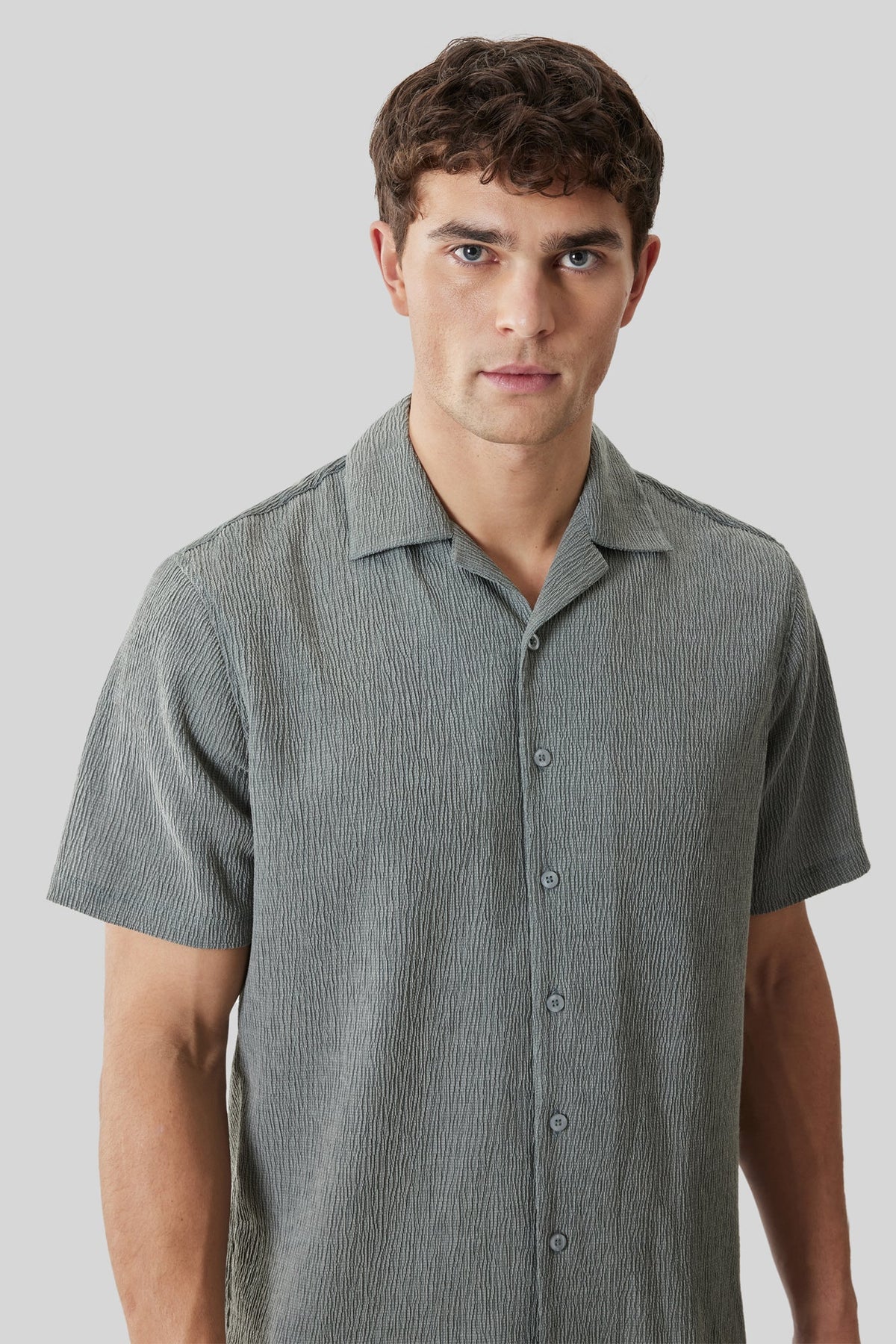 Chemise col resort pour homme par Robert Barakett | RB61176 Kaezor Olive Crépuscule | Boutique Vvög, vêtements mode pour homme et femme