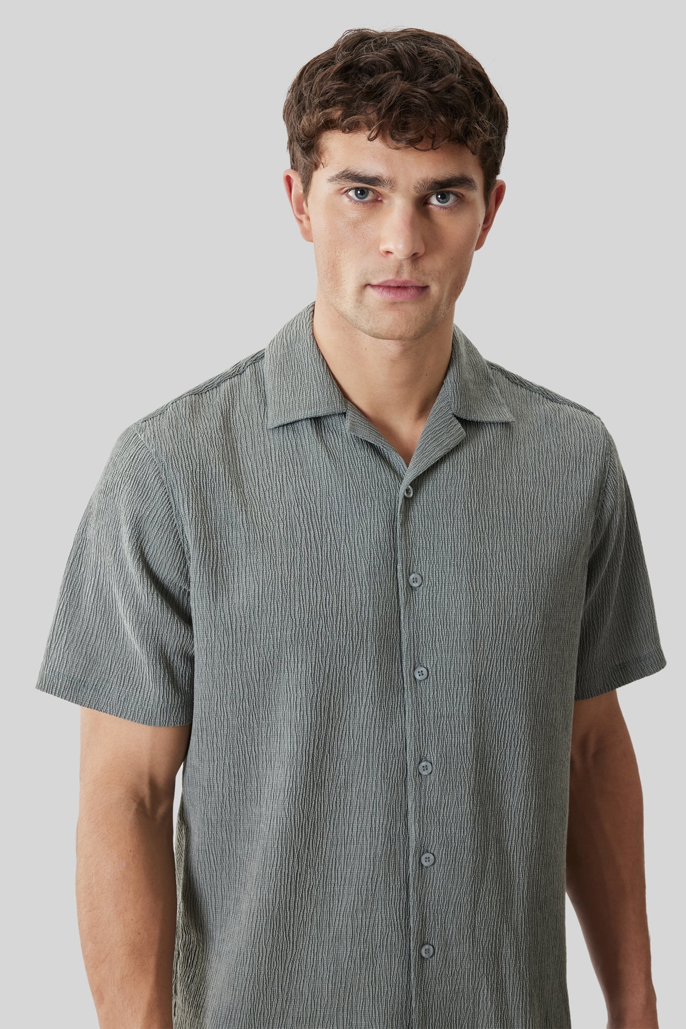 Chemise col resort pour homme par Robert Barakett | RB61176 Kaezor Olive Crépuscule | Boutique Vvög, vêtements mode pour homme et femme