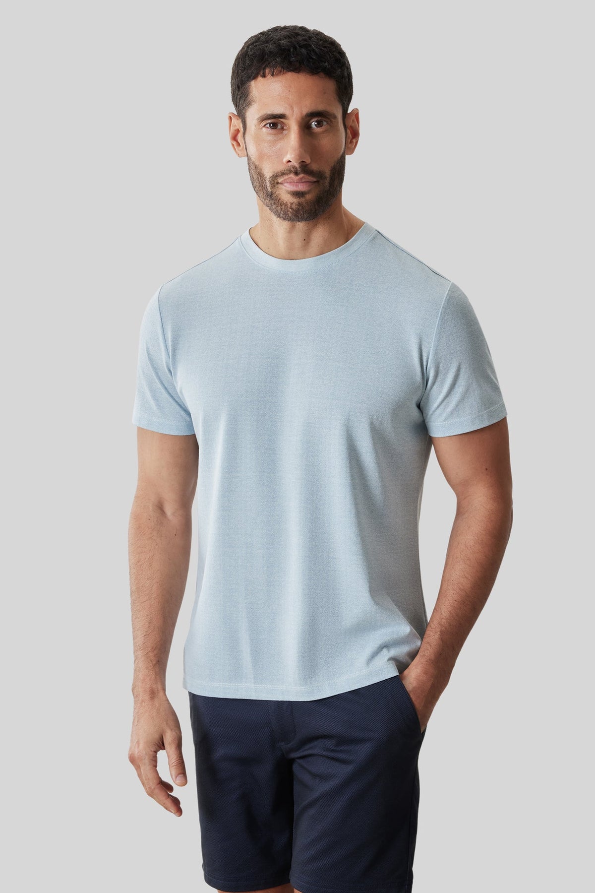 T-Shirt col rond pour homme par Robert Barakett | RB61191 Roscoe Bleu Frais | Boutique Vvög, vêtements mode pour homme et femme