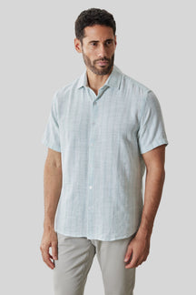 Chemise tissée pour homme par Robert Barakett | RB61196 Satoru Aqua | Boutique Vvög, vêtements mode pour homme et femme