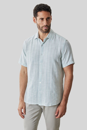 Chemise tissée pour homme par Robert Barakett | RB61196 Satoru Aqua | Boutique Vvög, vêtements mode pour homme et femme