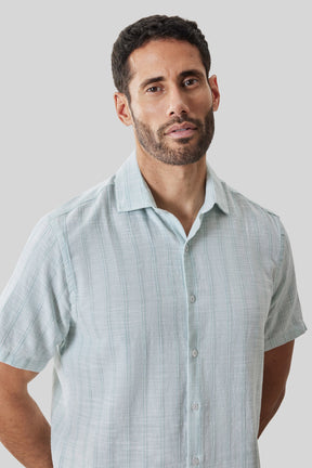 Chemise tissée pour homme par Robert Barakett | RB61196 Satoru Aqua | Boutique Vvög, vêtements mode pour homme et femme