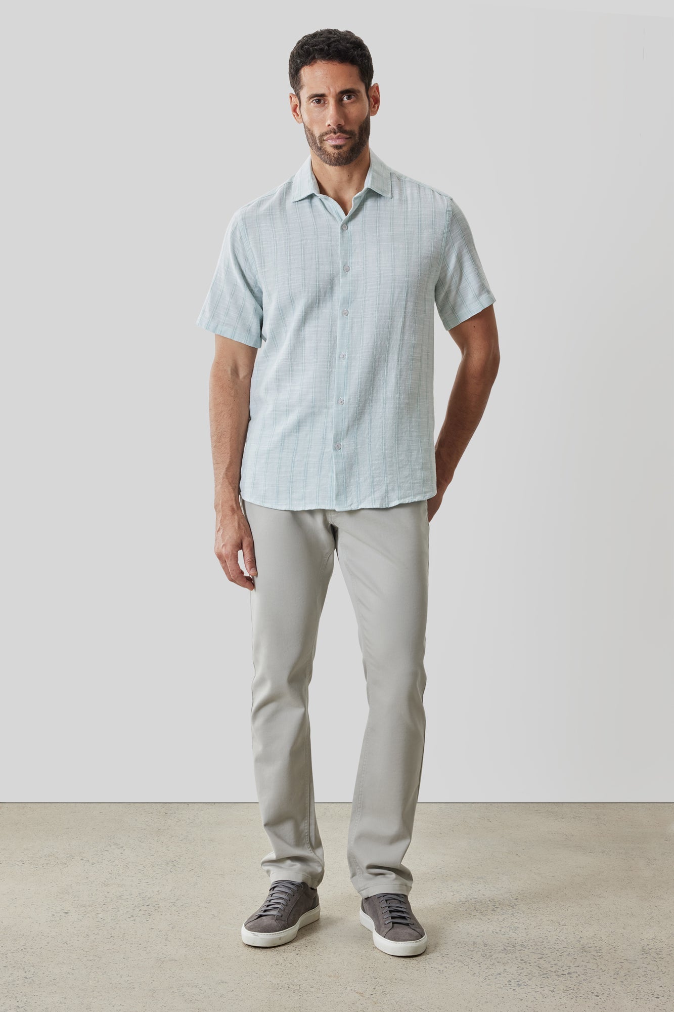 Chemise tissée pour homme par Robert Barakett | RB61196 Satoru Aqua | Boutique Vvög, vêtements mode pour homme et femme