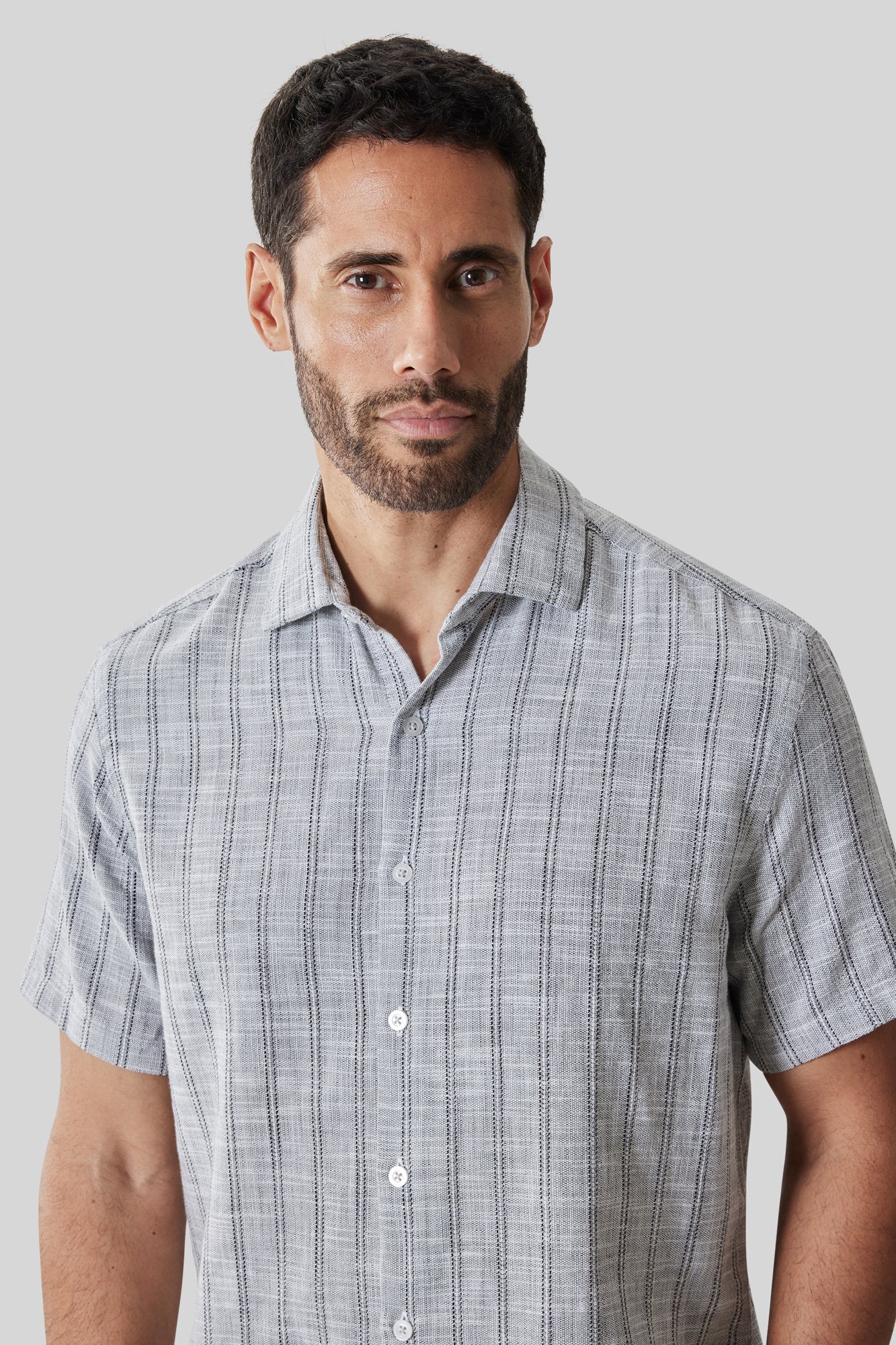 Chemise tissée pour homme par Robert Barakett | RB61196 Satoru Noir | Boutique Vvög, vêtements mode pour homme et femme