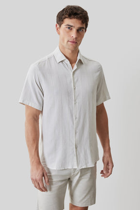 Chemise tissée pour homme par Robert Barakett | RB61196 Satoru Ficelle | Boutique Vvög, vêtements mode pour homme et femme