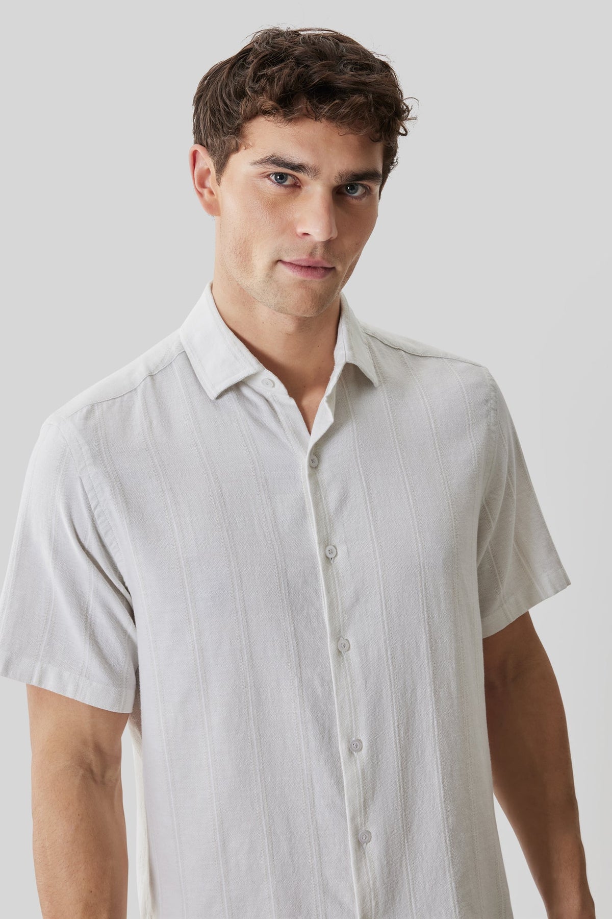 Chemise tissée pour homme par Robert Barakett | RB61196 Satoru Ficelle | Boutique Vvög, vêtements mode pour homme et femme