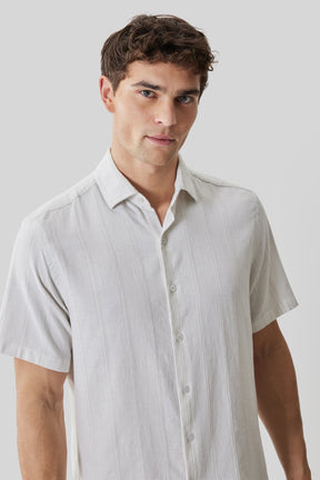 Chemise tissée pour homme par Robert Barakett | RB61196 Satoru Ficelle | Boutique Vvög, vêtements mode pour homme et femme