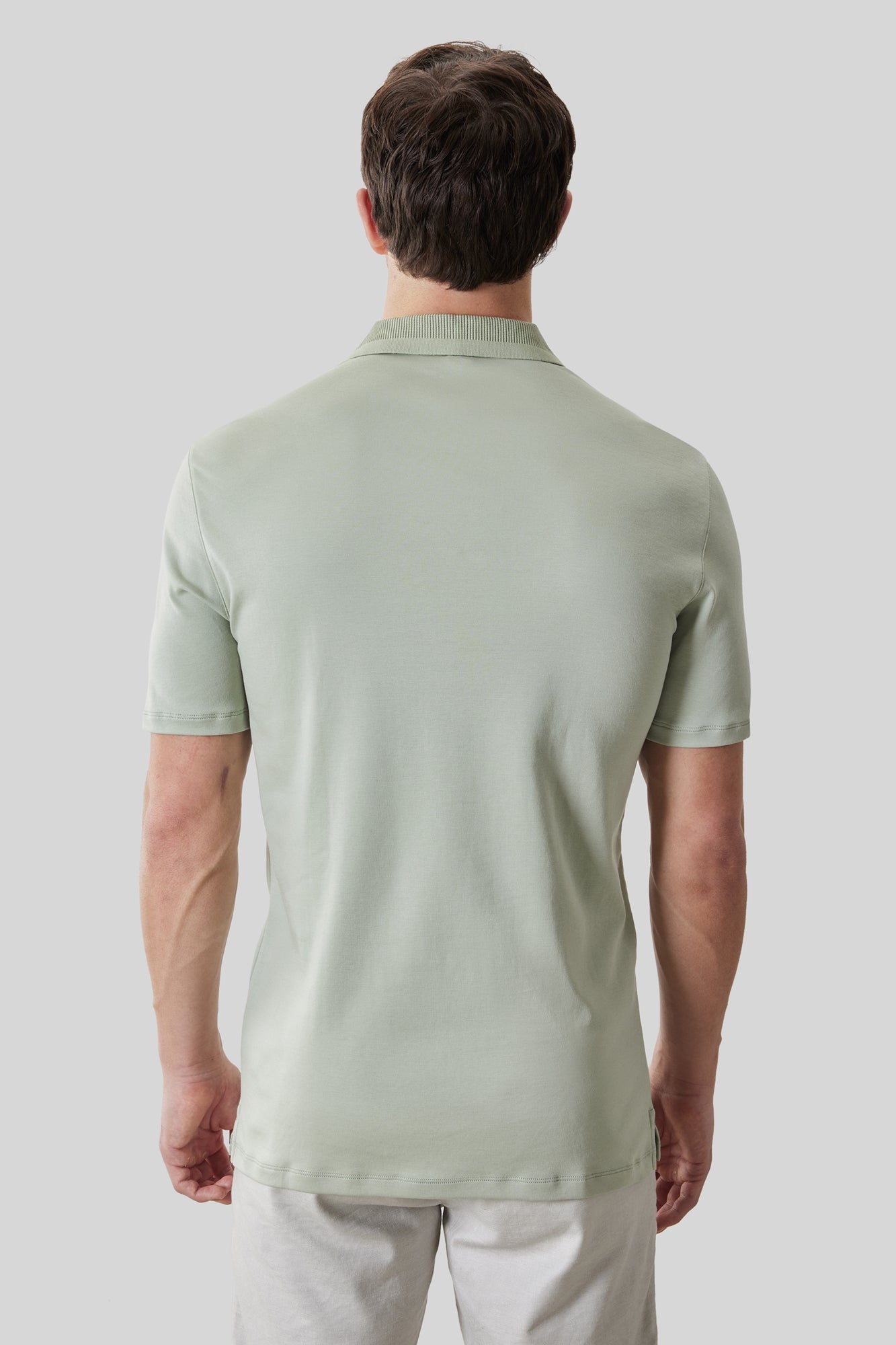 Polo col texturé pour homme par Robert Barakett | RB61210 Georgia Vert Désert | Boutique Vvög, vêtements mode pour homme et femme