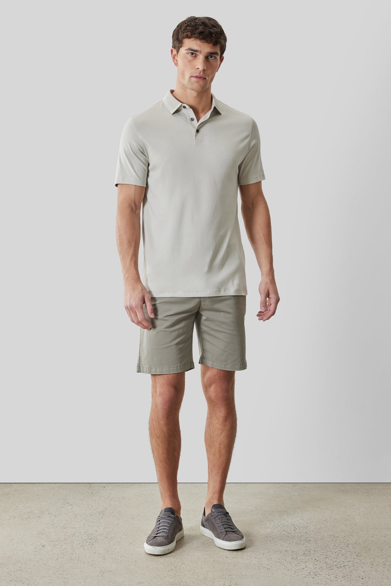 Polo col texturé pour homme par Robert Barakett | RB61210 Georgia Pierre De Lune | Boutique Vvög, vêtements mode pour homme et femme