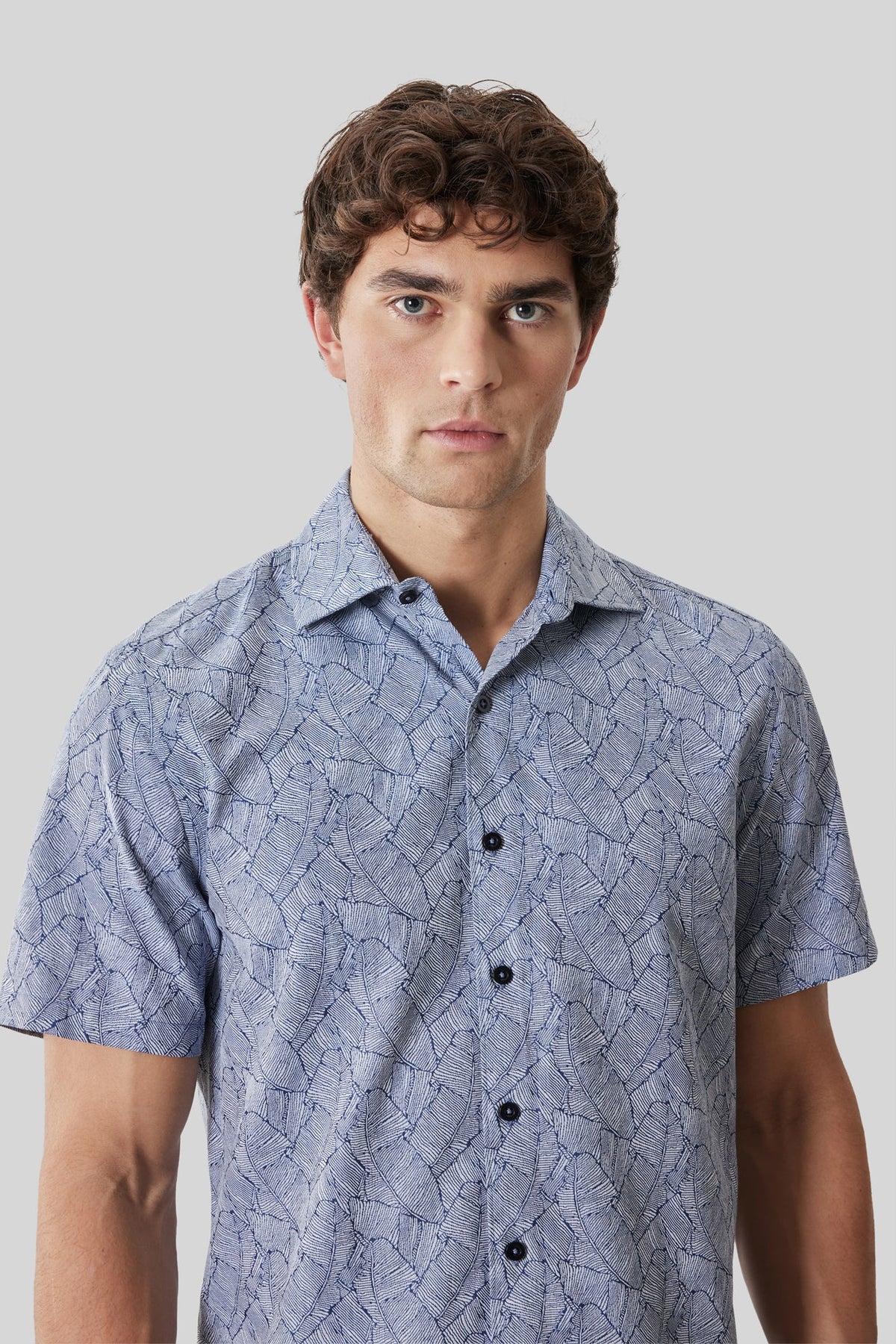 Chemise tissée pour homme par Robert Barakett | RB61218 Kazuki Caspienne Foncée | Boutique Vvög, vêtements mode pour homme et femme