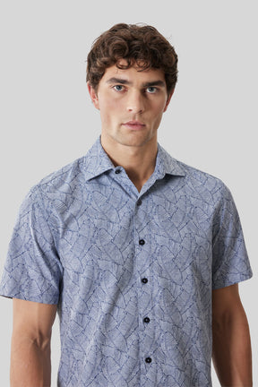 Chemise tissée pour homme par Robert Barakett | RB61218 Kazuki Caspienne Foncée | Boutique Vvög, vêtements mode pour homme et femme