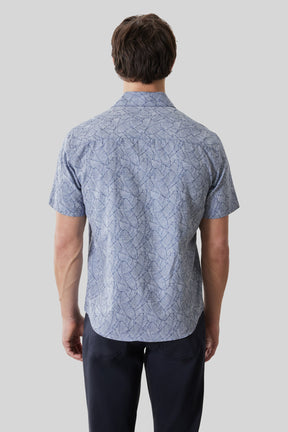 Chemise tissée pour homme par Robert Barakett | RB61218 Kazuki Caspienne Foncée | Boutique Vvög, vêtements mode pour homme et femme