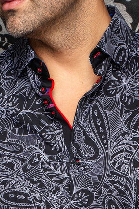 Chemise manches courtes en Knit extensible pour homme par Au Noir | ROSSA (SS) Noir | Boutique Vvög, inventaire complet de la marque Au Noir