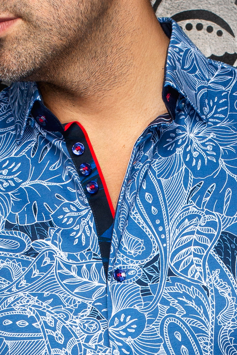 Chemise manches courtes en Knit extensible pour homme par Au Noir | ROSSA (SS) Denim | Boutique Vvög, inventaire complet de la marque Au Noir