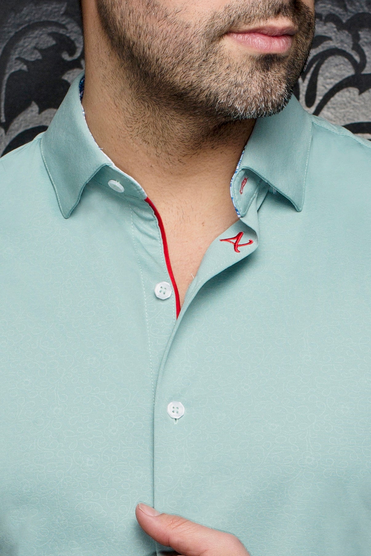 Knit long sleeve shirt for men by Au Noir | ROSMARINO Green | Boutique Vvög, complete inventory of the Au Noir brand