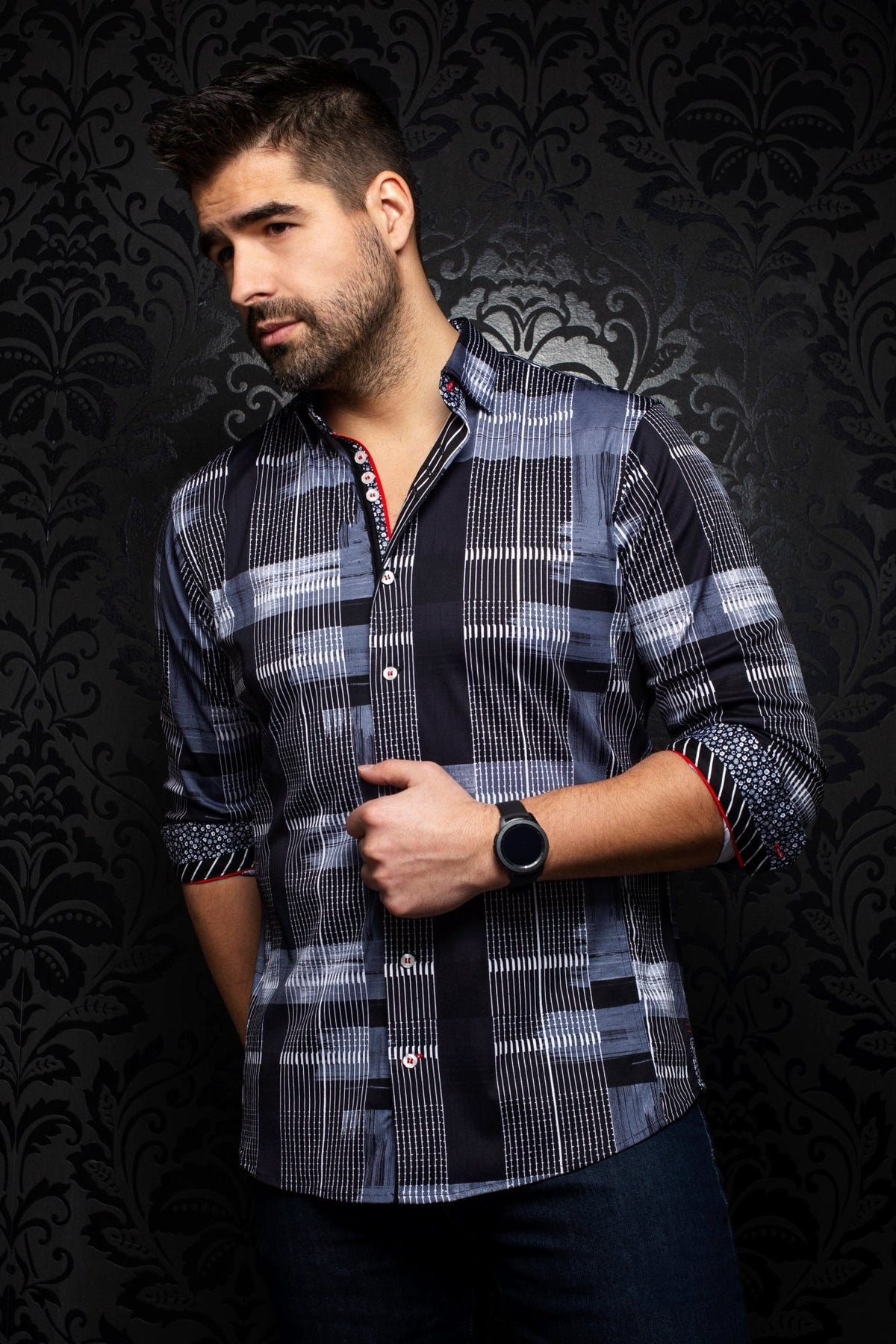 Knit long sleeve shirt for men by Au Noir | RUBICON Navy | Boutique Vvög, complete inventory of the Au Noir brand