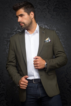 Veston pour homme par Au Noir | RYAN Olive/OLIVE | Boutique Vvög, inventaire complet de la marque Au Noir